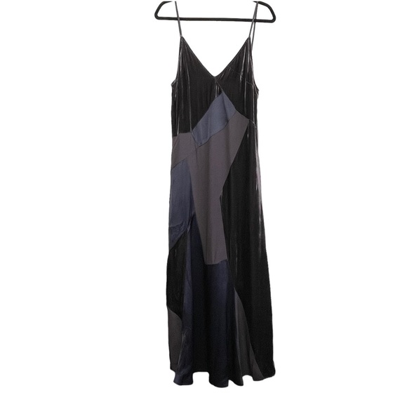 ZARA Velvet Satin Patchwork  Maxi Dress NWOT - Picture 3 of 6